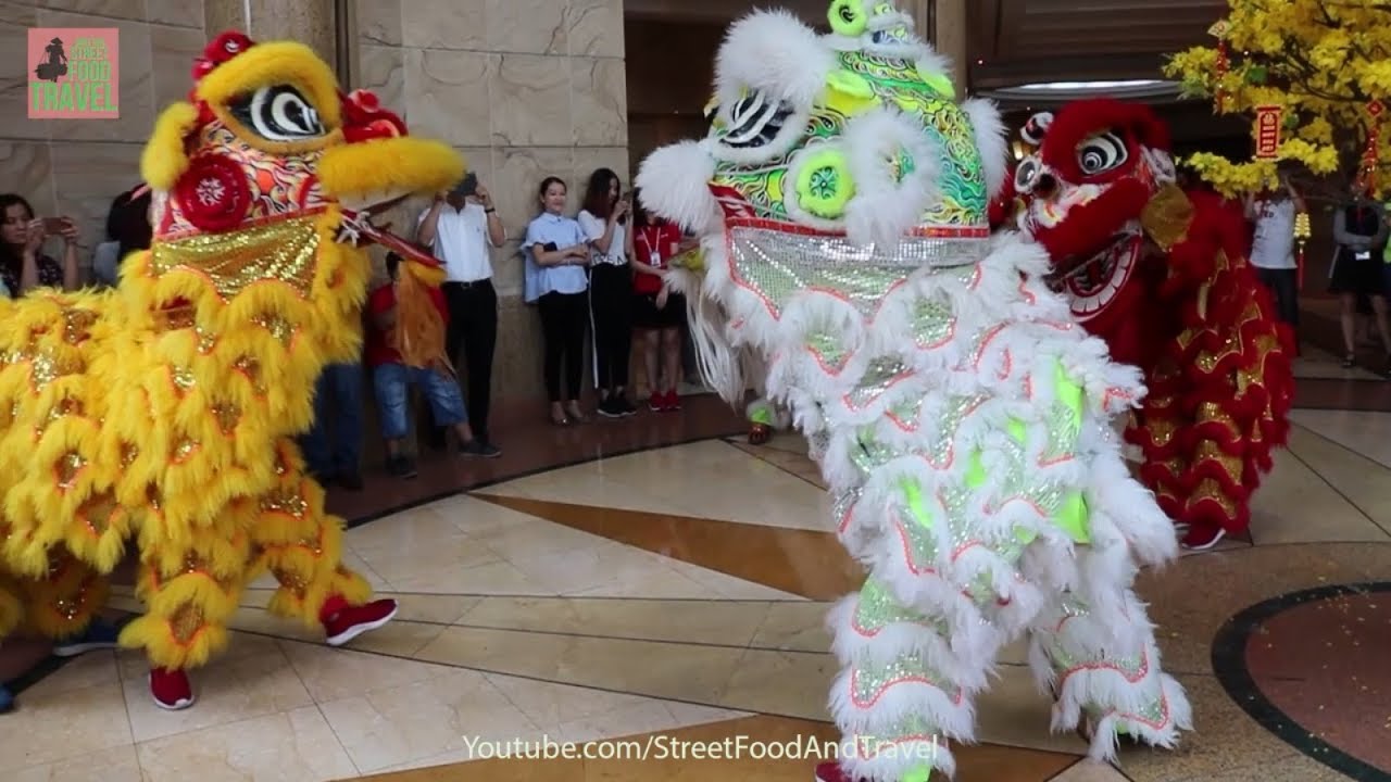 Lion Dragon Dance in Metropolitan Tower, Ho Chi Minh City Vietnam 2018 | Street Food And Travel