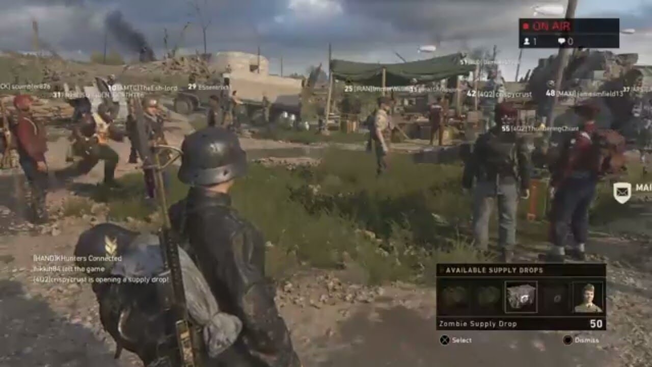 Call Of Duty WWII Zombie Supply Drop Glitch Opening (Livestream