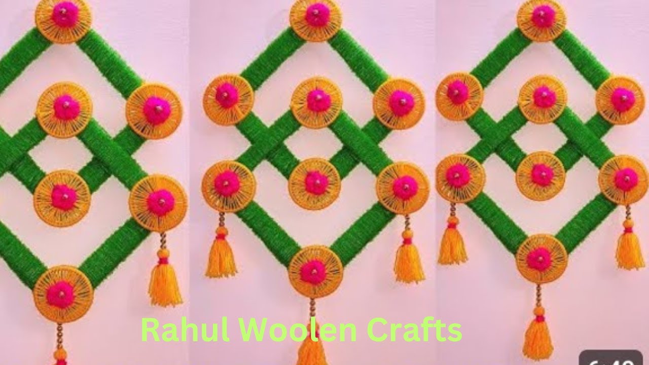 Woolen Wall Hanging Craft Ideas With Old Bangles / Wall Hanging Craft