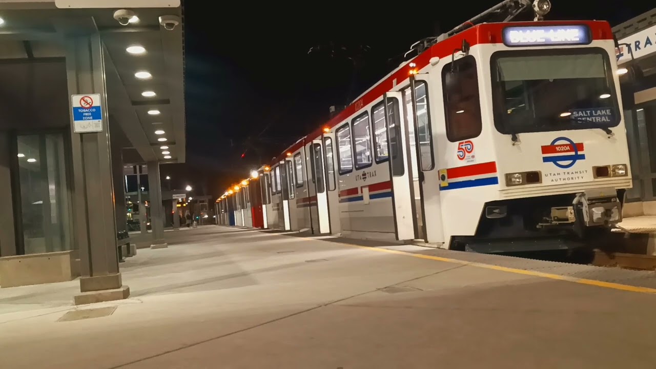 Trax Blue Line at Salt Lake Central Station.