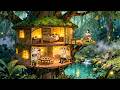 🌧️A Peaceful Rainy Day Spent Together in a Tree House 🏡 | Cooking ASMR | Ghibli-Style Video