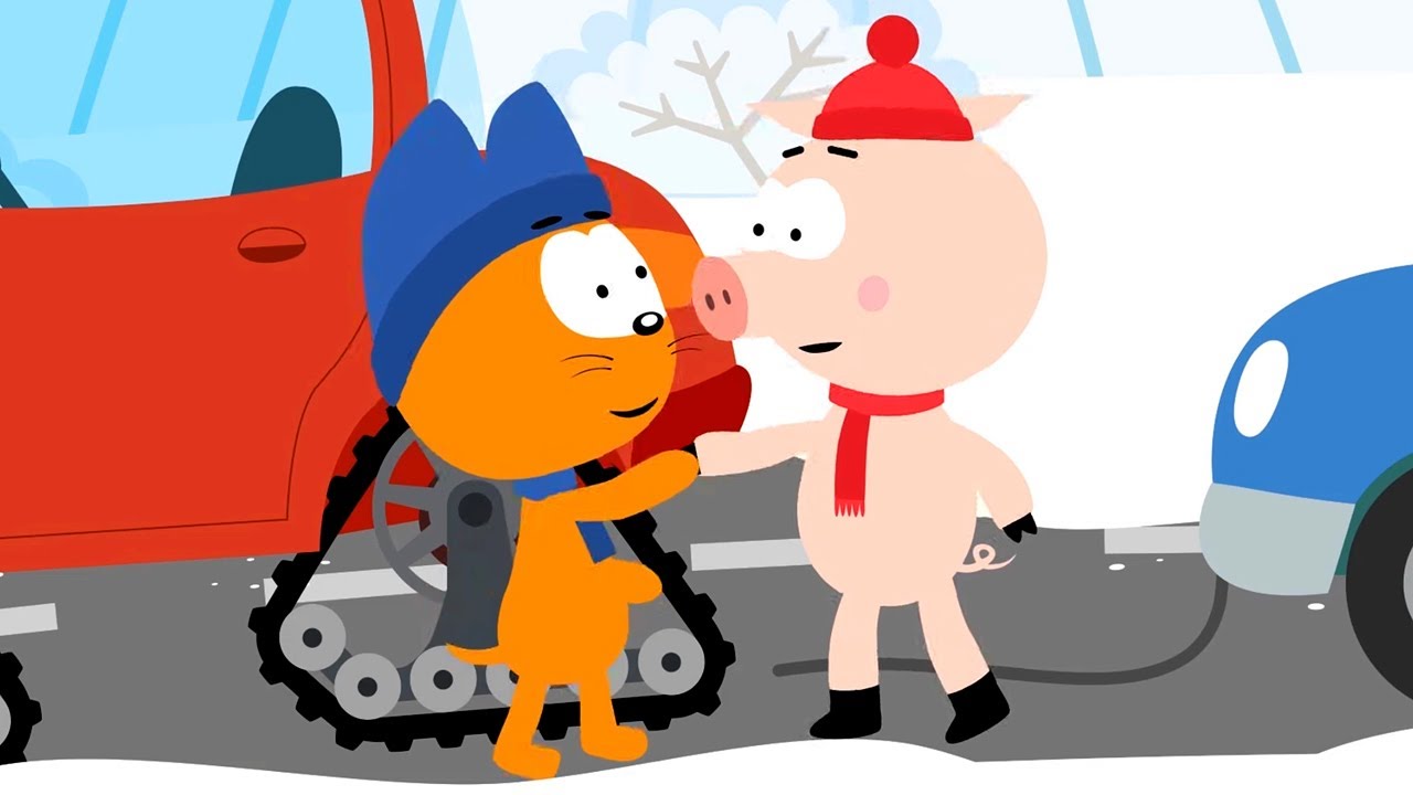 Котенок и волшебный гараж 🚜 – Снегоход – Мультфильм для детей про ...