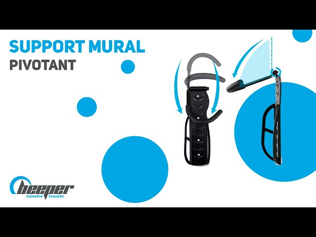 Support mural plaque avec crochet pivotant • Trottinette, vélo, 2 roues