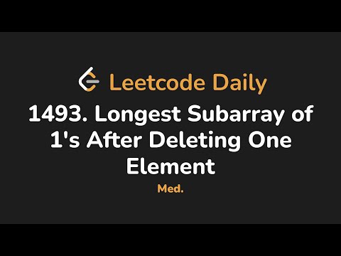 1493. Longest Subarray of 1's After Deleting One Element | Leetcode Daily - Python