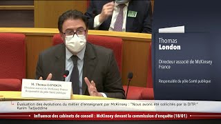 Influence des cabinets de conseil : McKinsey devant la commission d'enquête du Sénat(18/01)