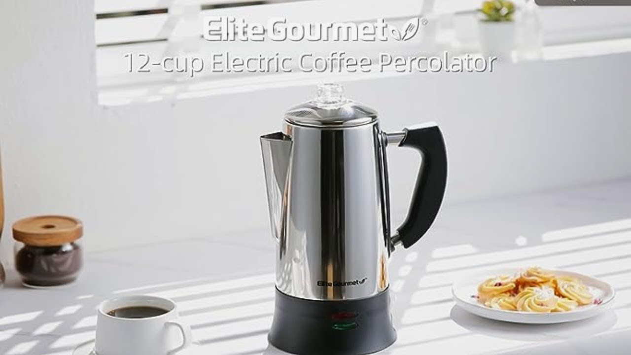 Elite Gourmet EC812 Electric 12-Cup Coffee Percolator 12-Cup, Stainless  Steel