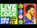 NBA DFS Live Before Lock (Monday 5/13/24) | DraftKings &amp; FanDuel NBA Lineups