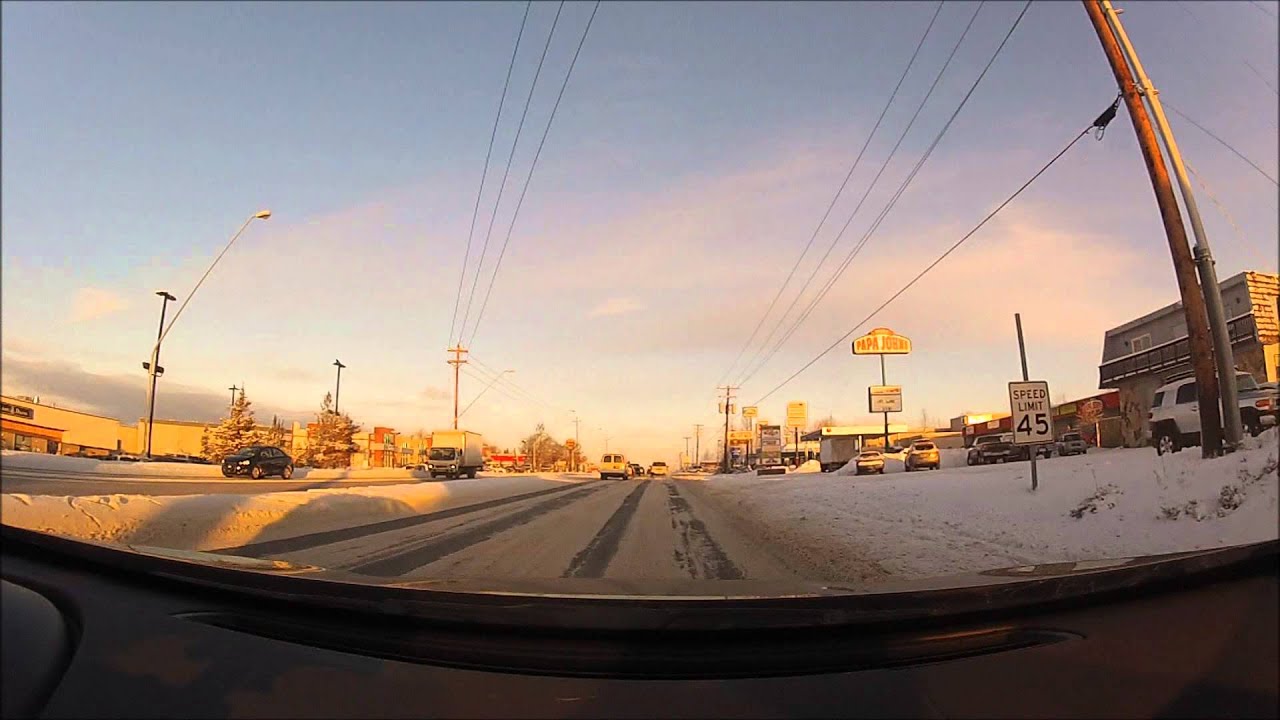 Anchorage Alaska Winter Drive Minnesota/100th to Old Seward