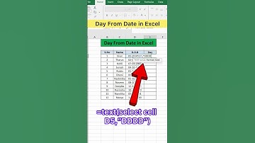 Day from Date in Excel | Advanced Excel Formula #excel #exceltips #exceltutorial #course