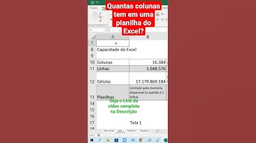 Quantas colunas tem em uma planilha do Excel? #shorts #excelparainiciantes #cursodeexcel