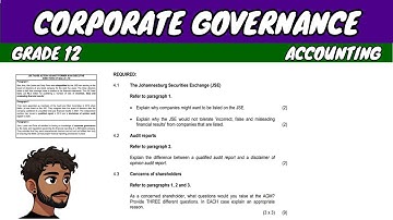 Corporate Governance (Grade 12 Accounting)