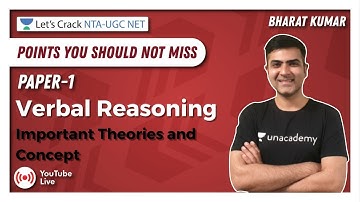 Verbal Reasoning - Important Theories and Concept | NTA UGC NET Paper 1 | Kumar Bharat