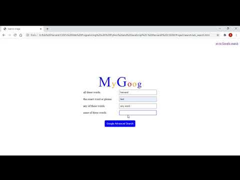 CS50  "Search, Project0"  Design a front-end for Google Search, Image Search, Google Advanced Search