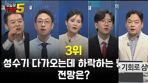 오늘장TOP5 3위 성수기 다가오는데 하락하는 항공주 전망은