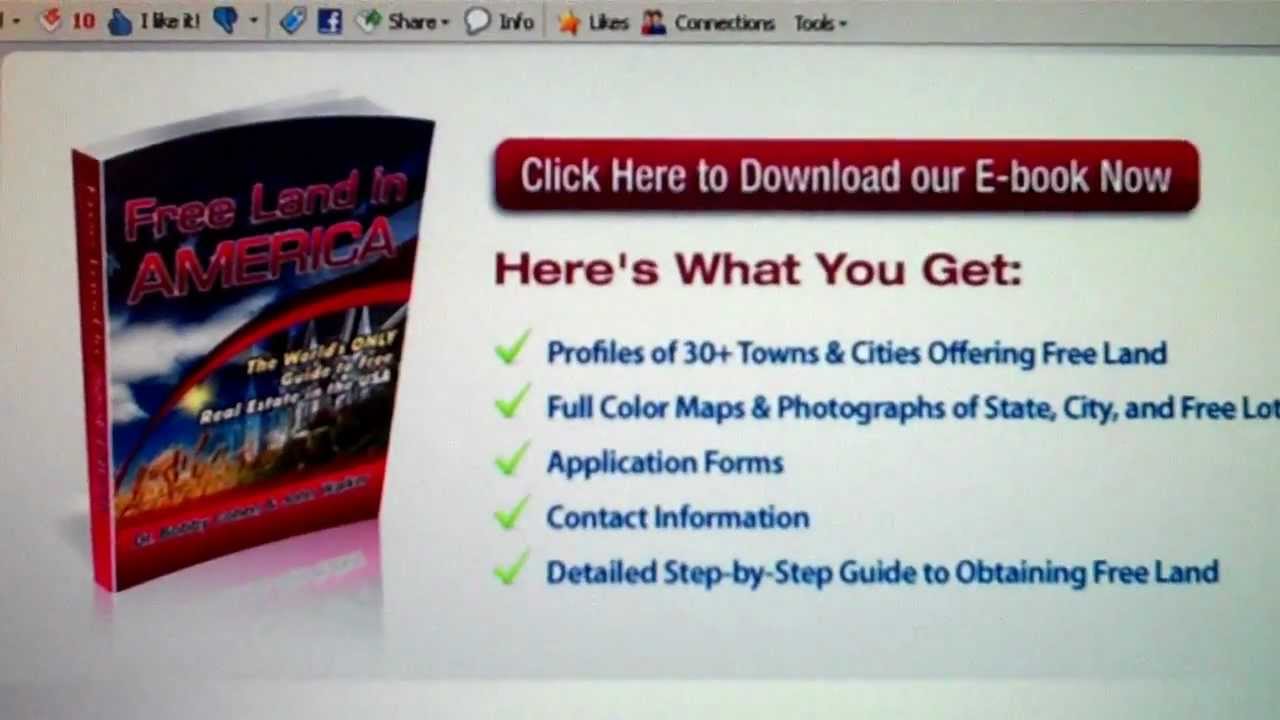 Free Land In America YouTube