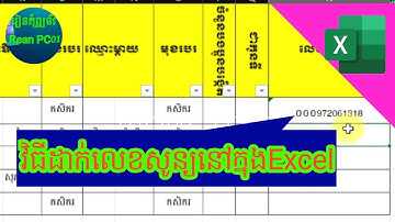 ដាក់លេខសូន្យក្នុងexcel