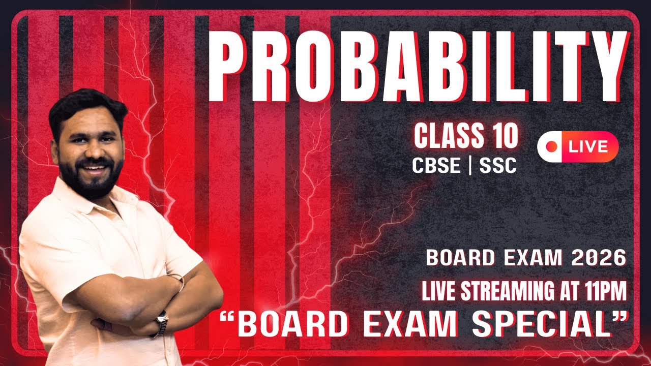 🔴 Probability Class 10 LIVE | IMP Questions + Tricks | By Rushikesh Sir