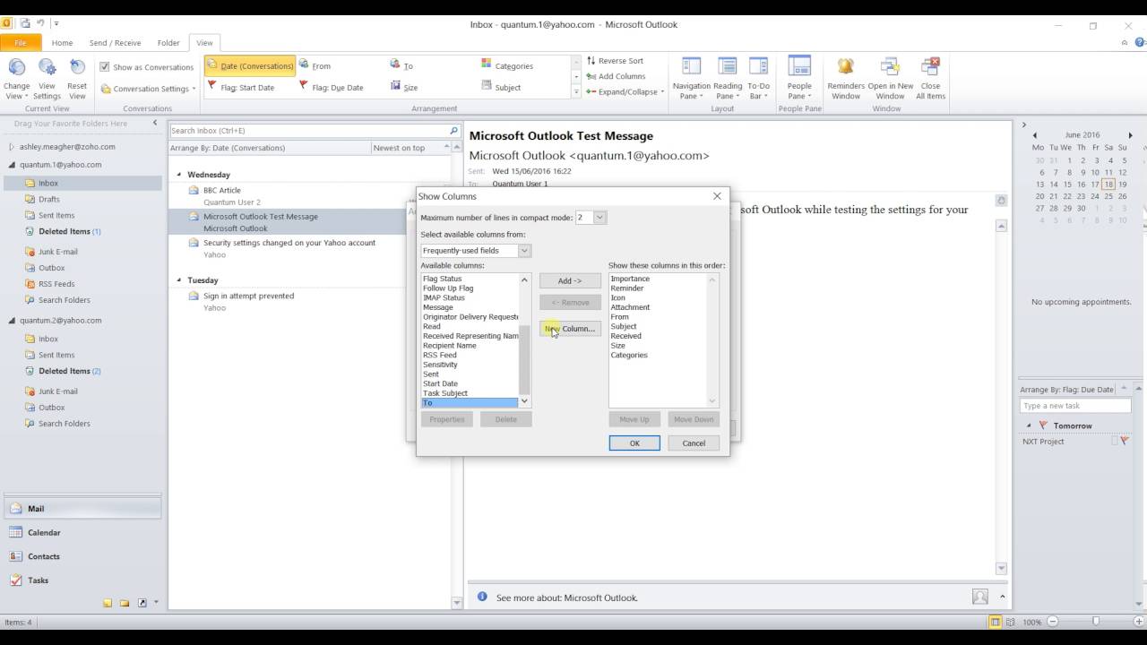 17 Add Column In Inbox Header In Outlook 2010 YouTube