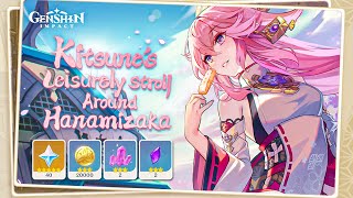 FREE PRIMOGEMS!! Yae Miko Web Event _ Kitsune's Leisurely Stroll Around Hanamizaka Genshin Impact