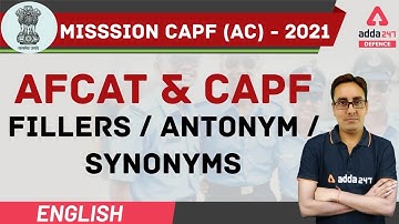 CAPF English Grammar | AFCAT | Fillers, Antonym & Synonyms