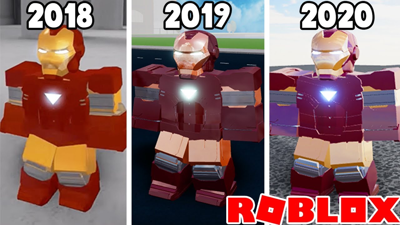 Evolution Of Iron Man Simulator 1 2 2018 2020 Roblox Youtube - roblox iron man helmet