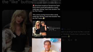 Ruby Rose reveals via Threads that Taylor Swift used to scroll GoFundMe like a social media app,
