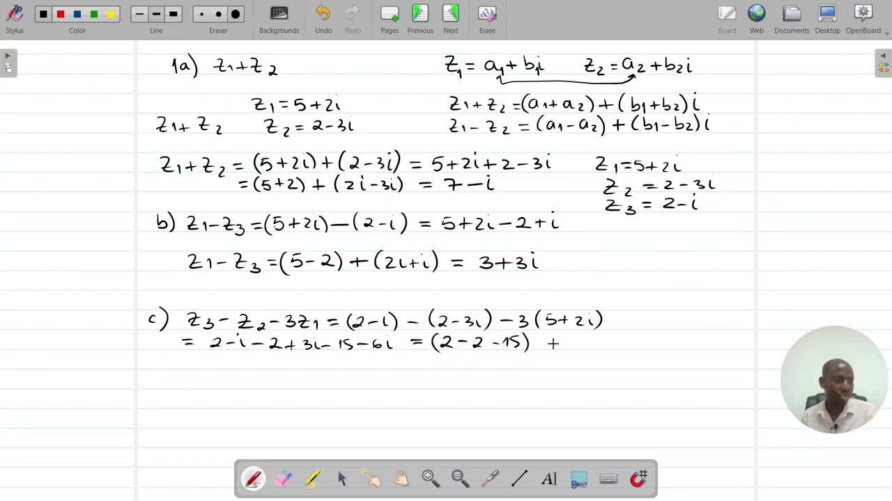 1. Adição, Subtracção, Multiplicação e Divisão de números Complexos