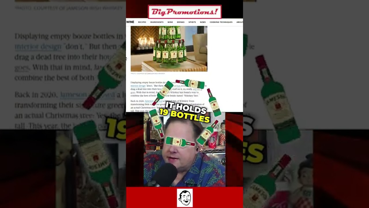 Jameson Irish Whiskey Bottle Christmas Tree Is An Alternative to Evergreens