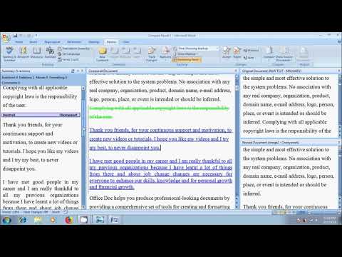 Word 2007: How to compare two word documents and highlight differences