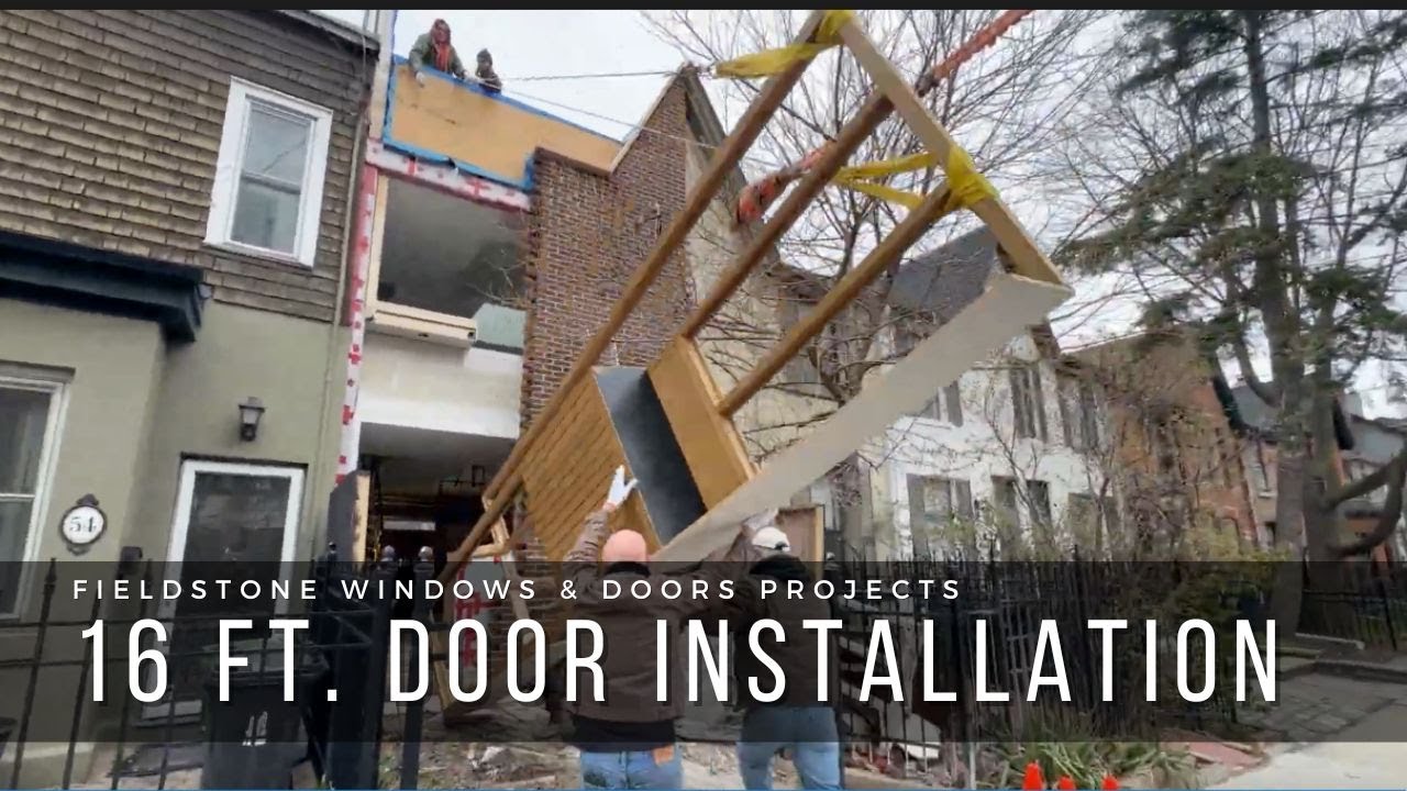 16 Foot Door Installation in Downtown Toronto | Narrow Townhouse Entry Door Install