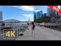 Marina bay singapore  walking tour  4k  city centre  street walk  virtual walking 2023