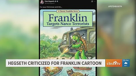 Defense Secretary Pete Hegseth criticized over use of Franklin the Turtle cartoon