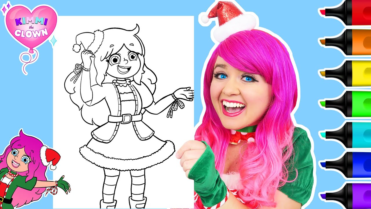 Coloring Kimmi The Clown Christmas in July Ohuhu Paint Markers YouTube