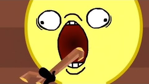 Lightbulb from inanimate insanity eats a stick