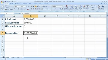 Finance in Excel 4 - Calculate Straight Line Depreciation in Excel
