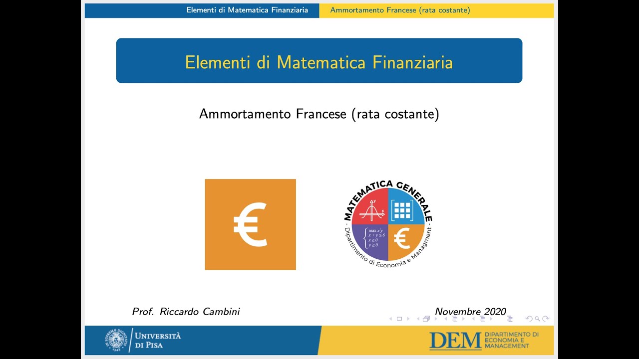 14 - Ammortamento Francese (rata costante)