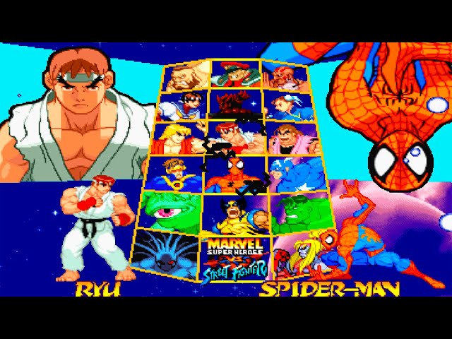 Marvel Super Heroes vs. Street Fighter - HD PS1 Gameplay - DuckStation 