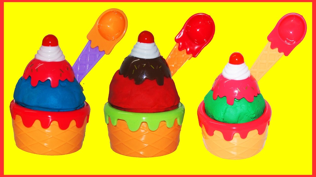 Play-Doh ICE CREAM Surprise CUPS! Toys For Kids Shopkins Angry Birds Minnie Mouse Kitty Star Donut!!