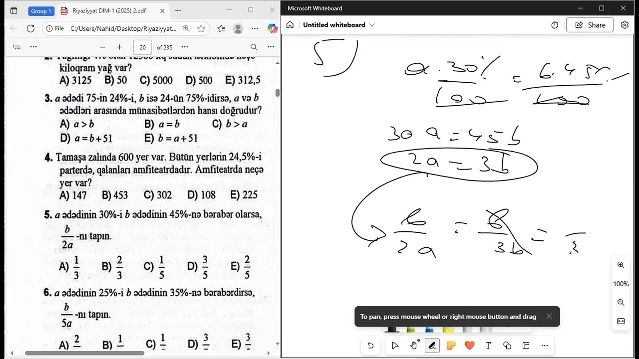 Faiz. Ədədin faizinin tapılması. RİYAZİYYAT TEST TOPLUSU 2025