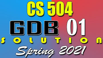 CS504 GDB 1 Solution 2021 | CS504 Spring 2021 GDB