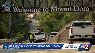 Repair work underway in Mount Dora after historic flooding washed out Donnelly Street