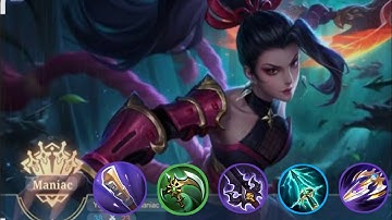 Maniac! Hanabi Top Global 100% Broken Meta Destroyer Build  And Emblem! Damage Hack Build