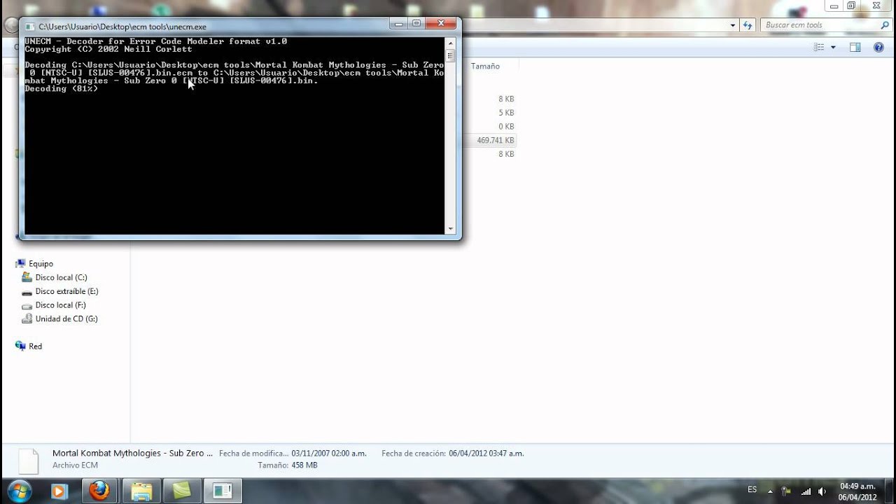 Como convertir archivos con la extension ECM a una extension de imagen ( bin, iso, etc)