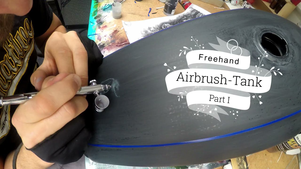 Airbrush GasTank freehand Part 1 YouTube