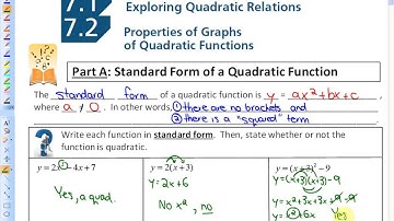 7.1 & 7.2: lesson 1, part A - part B (Exploring Quadratic Functions)