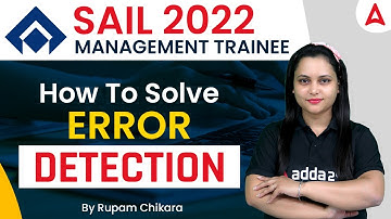 Sail Management Traniee  | English | How to solve error detection ? By Rupam Chikara