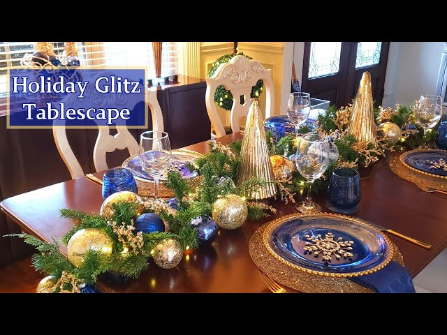 Decorating A Dining Room For Christmas | Holiday Glitz Blue & Gold