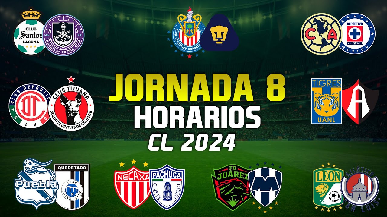 PARTIDOS JORNADA 8 DONDE VER Y HORARIOS || LIGA MX || CLAUSURA 2024 ...