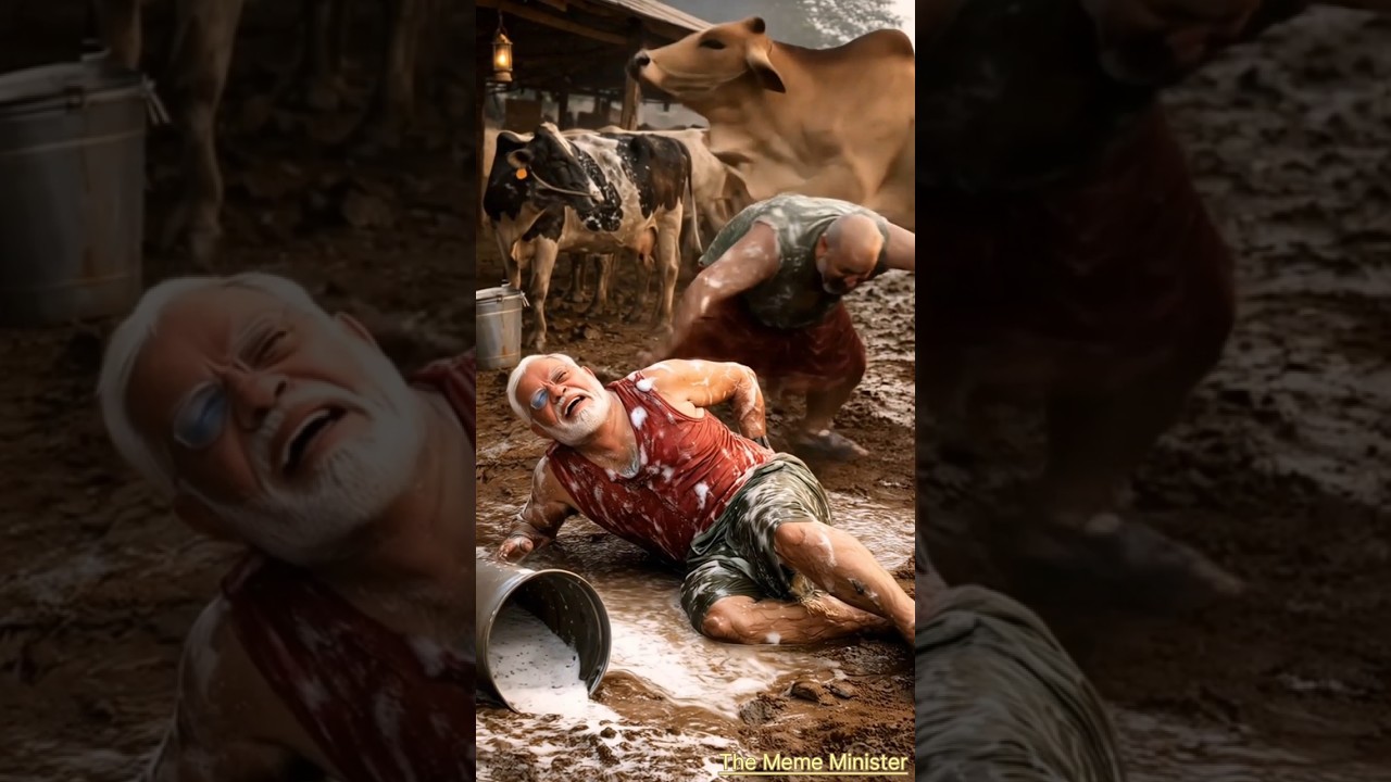 Epic Cow Kicks! Modi vs Amit Shah at the Dairy Farm 🐄💥 