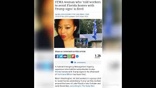 Marni Washington 38 has been fired a as FEMA supervisor after avoiding homes supporting trump....